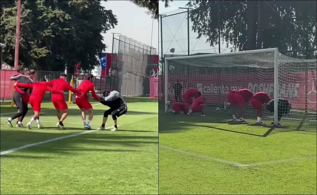 Toluca se inspira en El Juego del Calamar para su entrenamiento - Fotos: Captura de pantalla