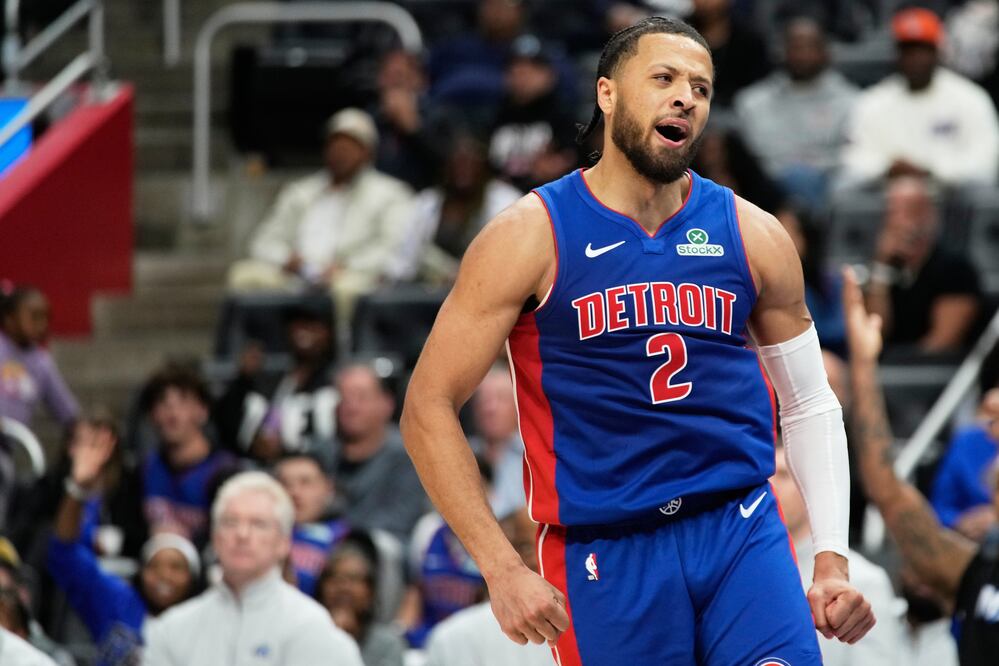 Cade Cunningham, base de los Pistons de Detroit, en festejo - Foto: AP