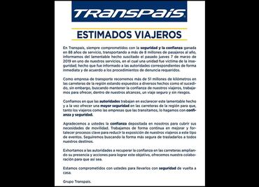 Empresa confirma secuestro de pasajeros en Reynosa