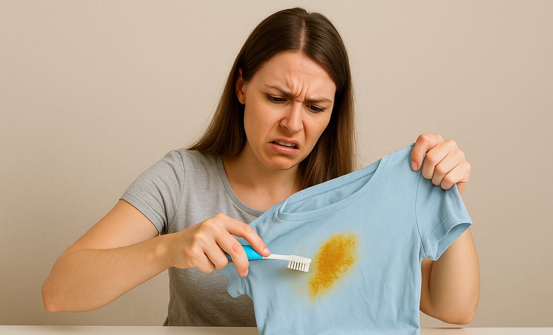 Conoce los mejores tips para eliminar las manchas de grasa de tus prendas favoritas. Foto: Creada con IA (ChatGPT)