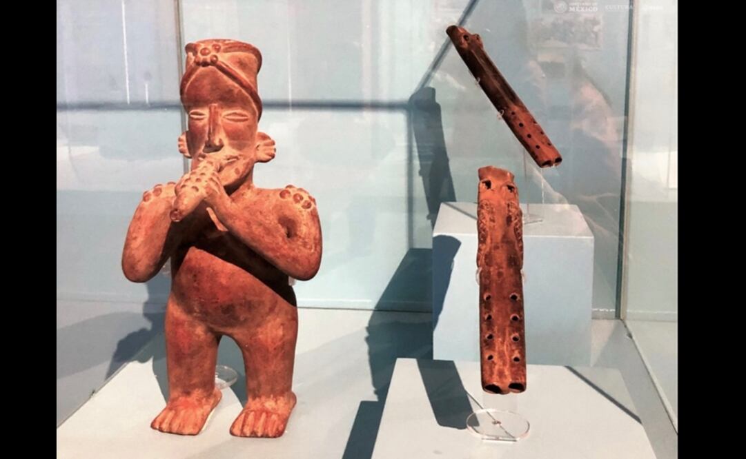 Escultura de un ejecutante de flauta doble. Foto: Museo de las Culturas Oaxaca