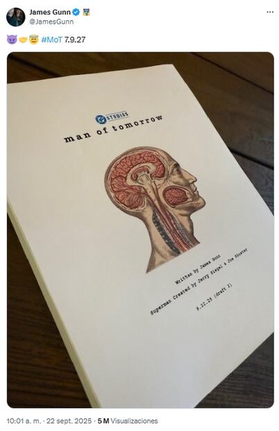 James Gunn lanza vistazo del posible villano de la secuela de Superman . Fuente: X - James Gunn