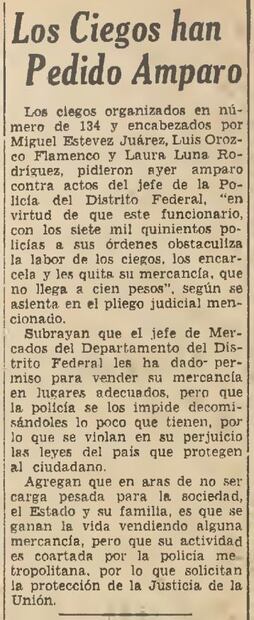 Personas ciegas lucharon por su derecho al trabajo