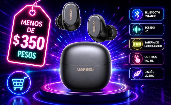 Audífonos inalámbricos UGREEN con descuento de locura en Amazon México; cómpralos por menos de 350 pesos