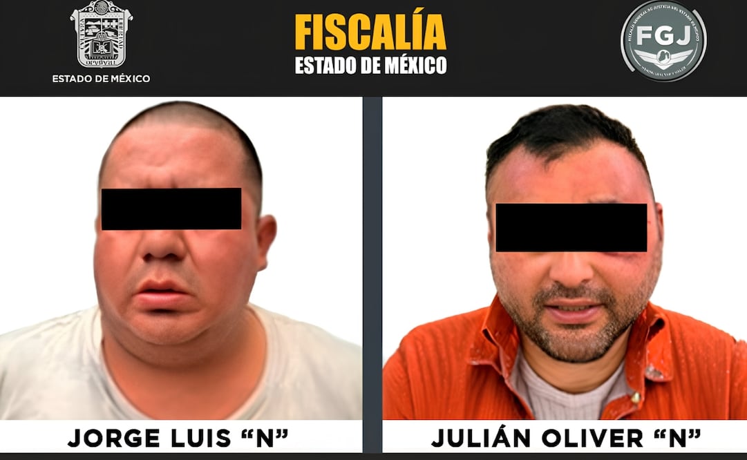 Jorge Luis “N” y Julián Oliver “N” fueron detenidos para ser investigados por la muerte del policía de investigación, Víctor Manuel Lugo. | Foto: Especial.
