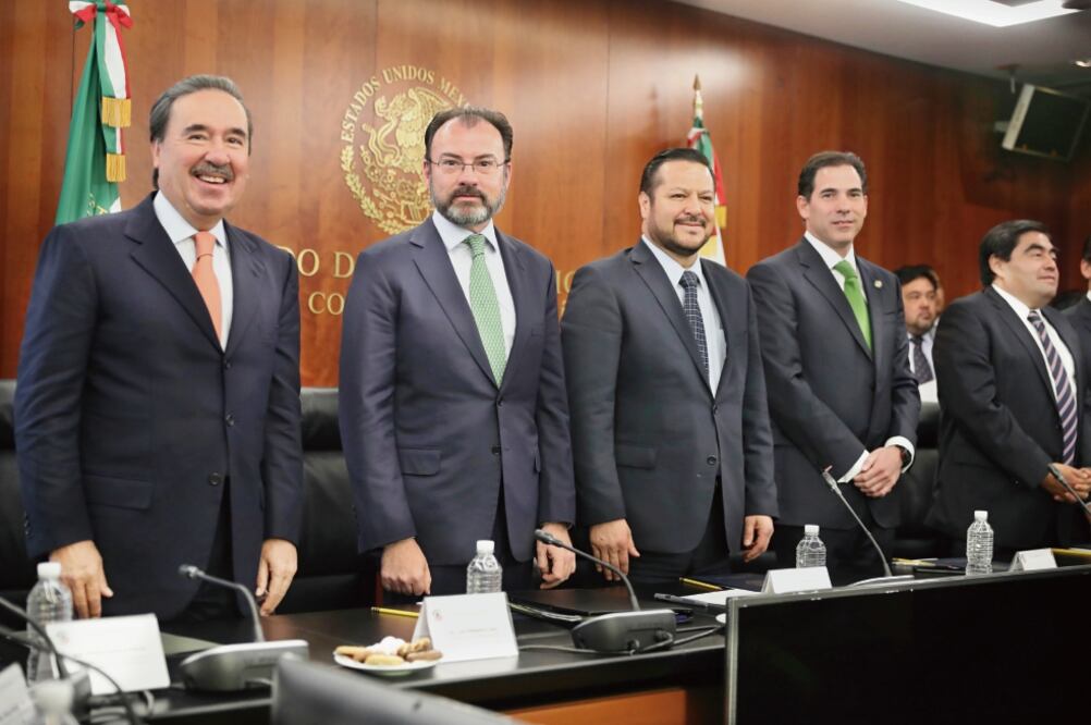 El secretario de Relaciones Exteriores, Luis Videgaray Caso, se reunió con la Junta de Coordinación Política del Senado de la República. (LUCÍA GODÍNEZ. EL UNIVERSAL)