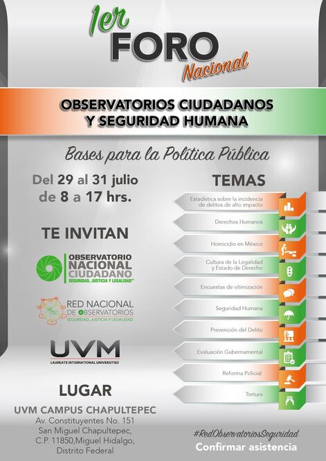 1er FORO NACIONAL OBSERVATORIOS CIUDADANOS Y SEGURIDAD HUMANA
