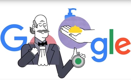 Con doodle, Ignaz Semmelweis recuerda cuál es la lavado de manos correcto