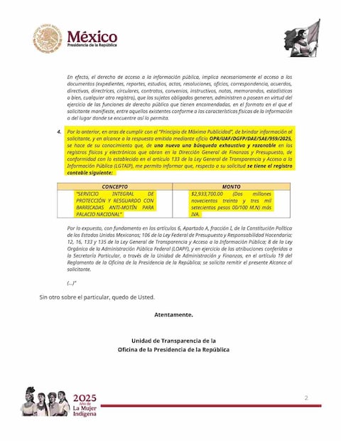 La Oficina de la Presidencia informó que realizó “una nueva búsqueda exhaustiva de los datos.