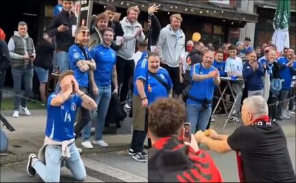 VIDEO: Aficionados de Albania provocan a italianos rompiendo spaghettis