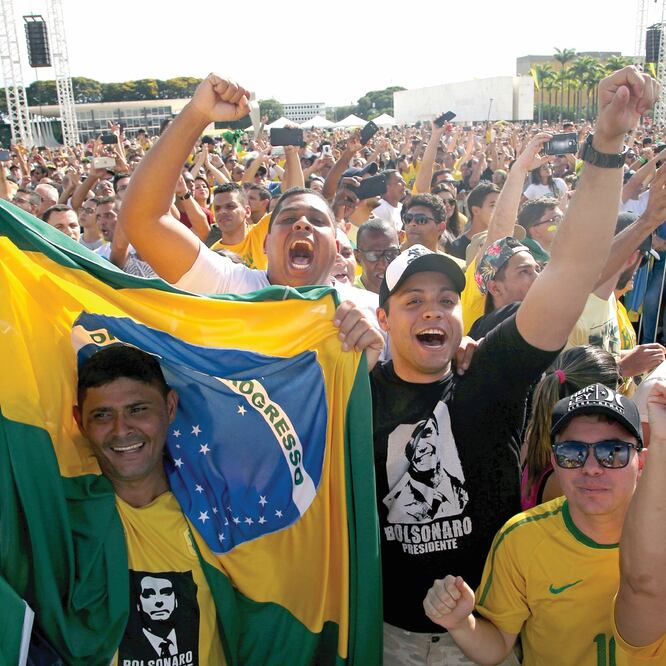 Unos 115 mil brasileños se acercaron al Congreso en Brasilia para ser testigos de la investidura de Jair Bolsonaro, según el Gabinete de Seguridad Institucional. ARMANDA BEROBELLI. REUTERS
