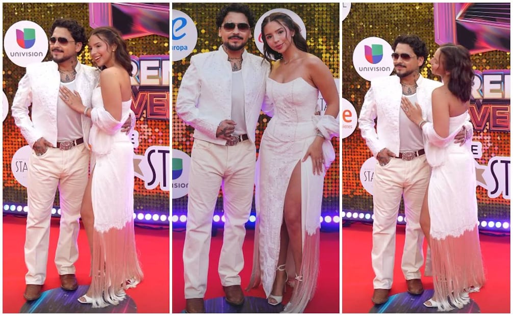 Christian Nodal y Ángela Aguilar, en la alfombra roja de los Premios Juventud 2026.