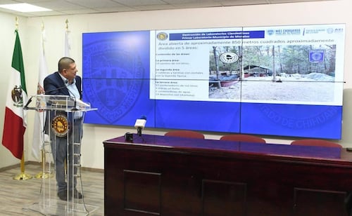 Operativo contra narcolaboratorios en el que participaron los elementos Embajada de EU y agentes de Chihuahua fallecido (19/04/2026). Foto: Fiscalía de Chihuahua