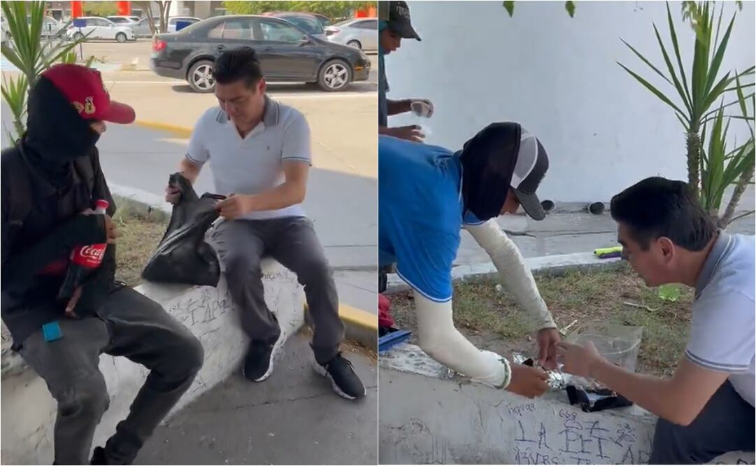 FOTO: ESPECIAL - VIDEO: Jorge 'Travieso' Arce regala comida a limpiaparabrisas tras jornada de trabajo