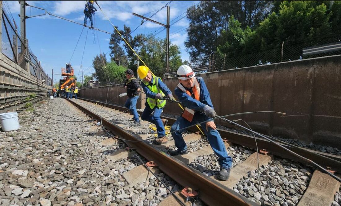 Trabajos en la Línea A de la estación Los Reyes a La Paz. Foto: especial