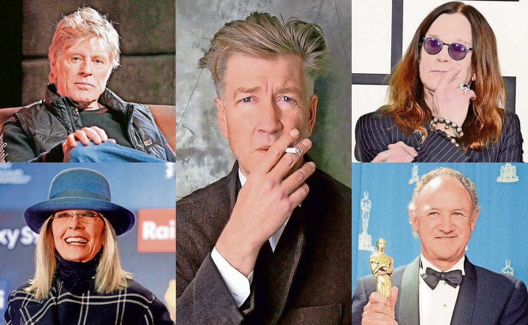 Robert Redfort, Diane Keaton, David Lynch, Ozzy Osbourne y Gene Hackman. Fotos: AP y EFE