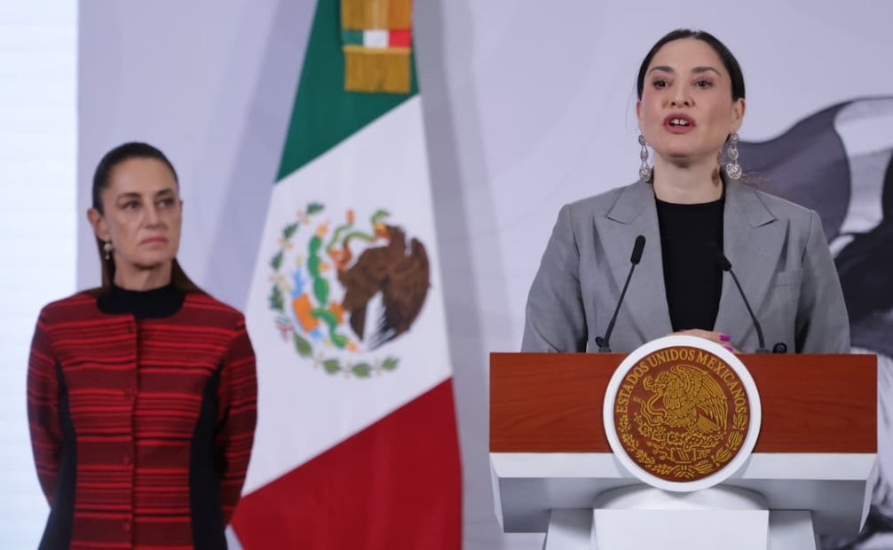 Claudia Curiel de Icaza en la conferencia matutina de la presidenta Claudia Sheinbaum Pardo el 30 de marzo de 2026. Foto: Fernanda Rojas / EL UNIVERSAL