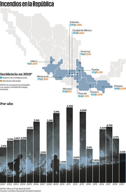 Incendios en México: las llamas consumen 54 mil hectáreas
