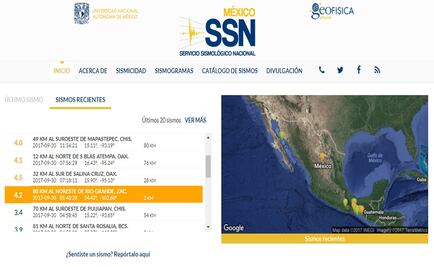 Reportan sismo de 4.2 grados en límites de Zacatecas y Durango