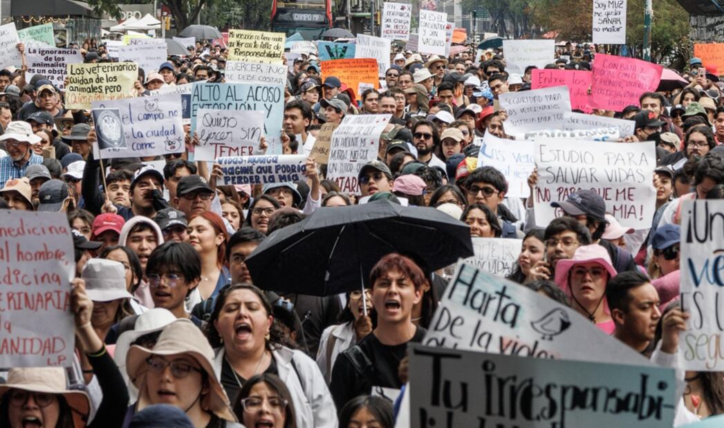 Veterinarios marchan al Senado piden se garantice el seguro de la medicina veterinaria en el país. Foto: Yaretzy M. Osnaya/EL UNIVERSAL