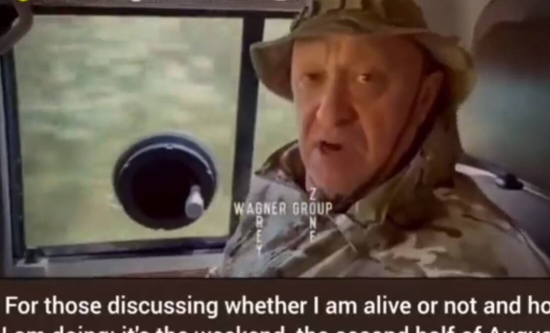 Según los canales que difundieron el vídeo, este fue grabado entre el 19 y el 20 de agosto, pero no fue publicado en vida de Prigozhin, que murió el 23 de agosto. Foto: Tomada de video