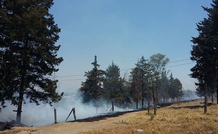 Reportan incendio en pastizal del Cerro de la Estrella