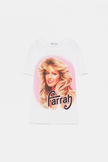 Zara lanza playera inspirada en Farrah Fawcett