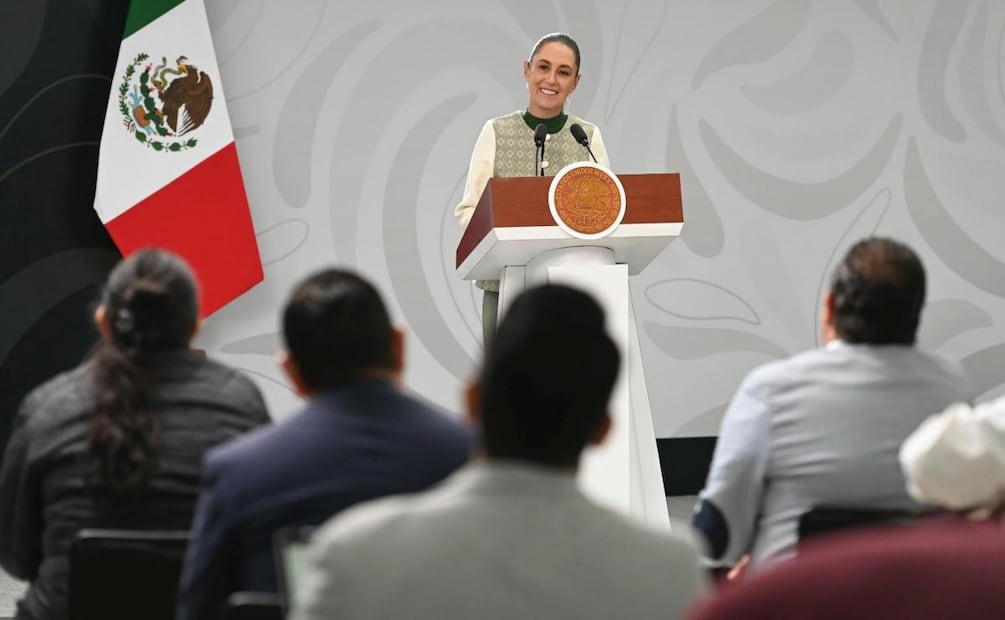Presidenta Claudia Sheinbaum durante su conferencia matutina desde Irapuato, Guanajuato (20/02/2026). Foto: Presidencia