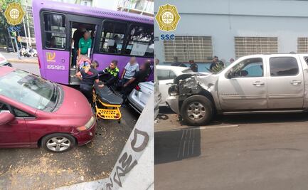 Persecución termina en tiroteo y choque múltiple en la Piedad Narvarte; sujeto fue llevado al hospital en calidad de detenido