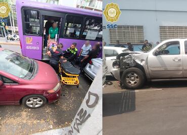 Persecución termina en tiroteo y choque múltiple en la Piedad Narvarte; sujeto fue llevado al hospital en calidad de detenido