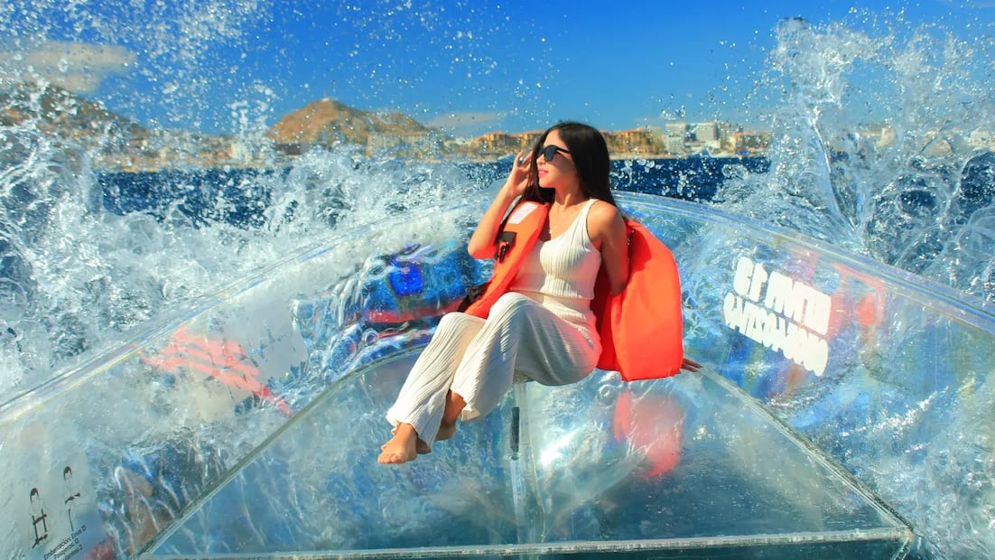 Desde subirte a una lancha transparente hasta una experiencia todo incluido. Foto: I Love Los Cabos Tours