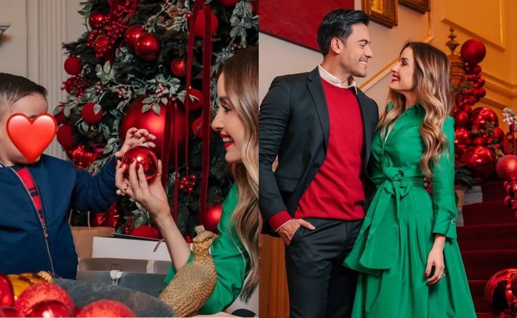 Cynthia Rodríguez y Carlos Rivera compartieron imágenes navideñas en familia. Foto: Instagram/@oscarabiud.