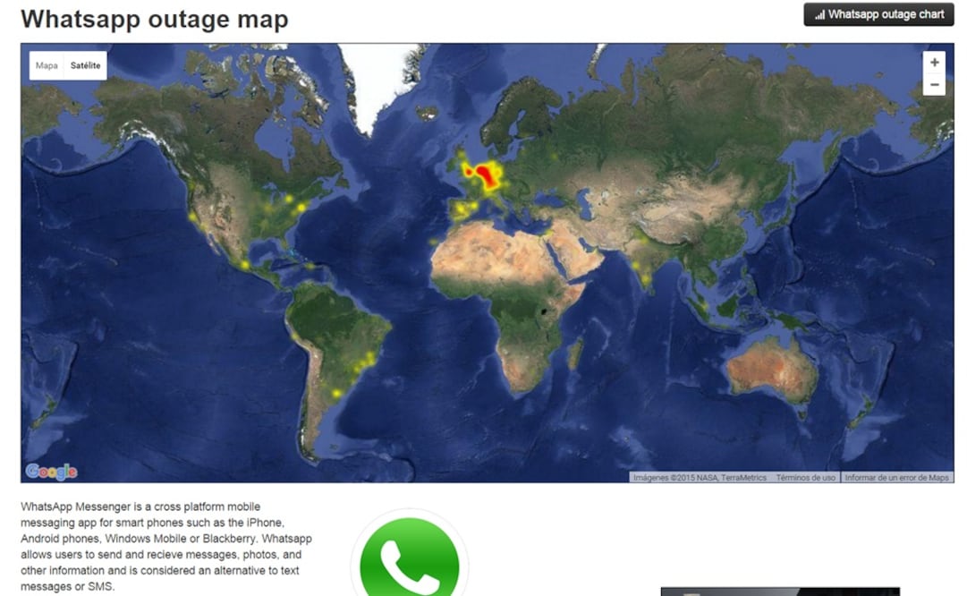 Foto: Captura de pantalla tomada de downdetector.co.uk