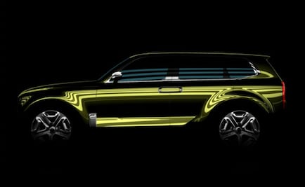 KIA muestra su modelo Telluride durante el Auto Show de Detroit