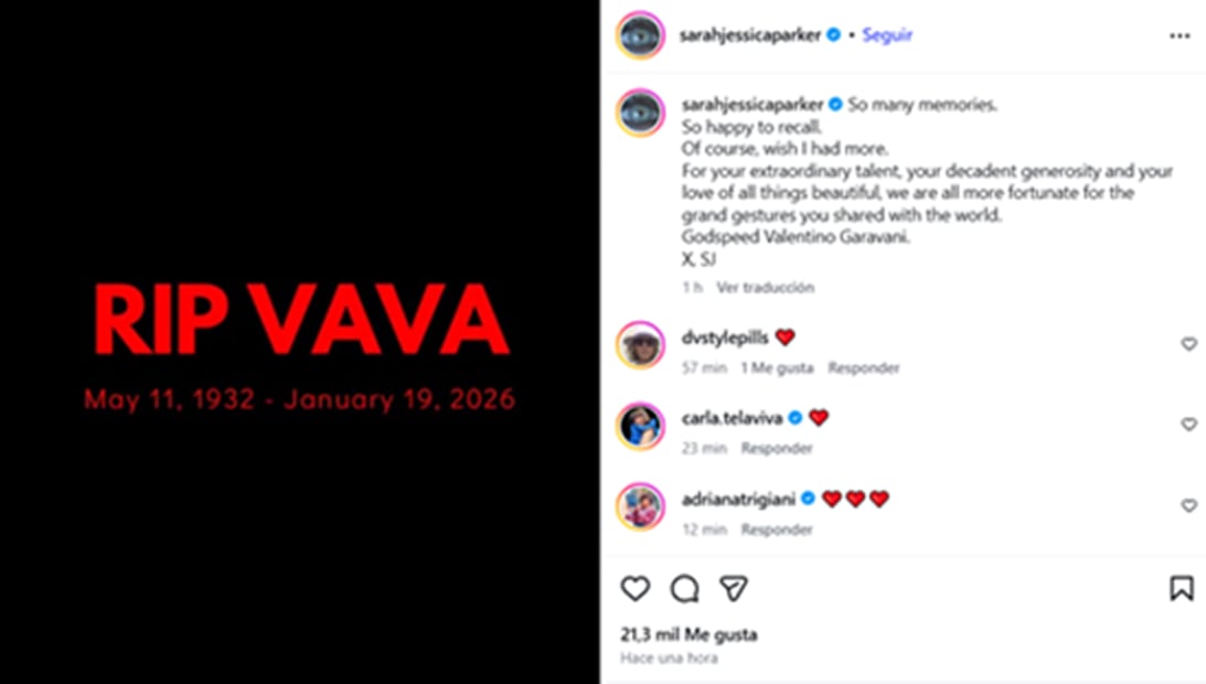 Sarah Jessica Parker dedicó un emotivo mensaje al diseñador. Foto: Instagram.