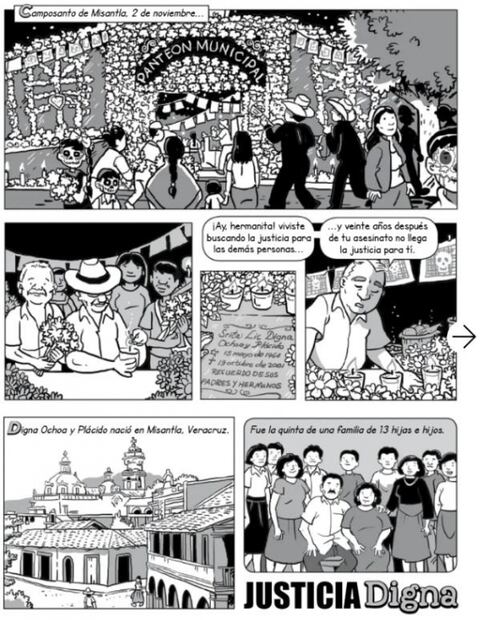 Lanzan historieta gráfica sobre vida y muerte de mexicana Digna Ochoa