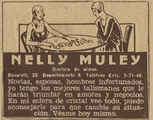 La esoterista Nelly Muley trabajó en Bucareli, a unos pasos del Cine Bucareli. 
Mayo de 1932.
Hemeroteca EL UNIVERSAL.
