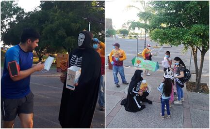 Por Covid, “La Muerte” regala cubrebocas en Sinaloa