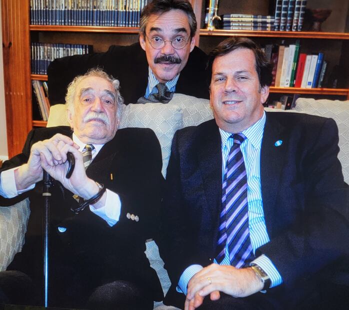 García Márquez, su hijo Gonzalo García Barcha y Roberto Pombo. /Cortesía Roberto Pombo