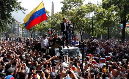 Crisis en Venezuela. Juan Guaidó acude a concentración con simpatizantes en Altamira