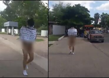 Por vender vapeadores, exhiben a joven desnudo por calles de Los Mochis, Sinaloa