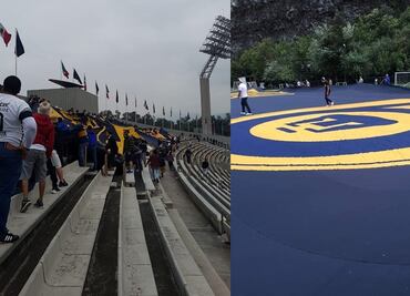 Porra de Pumas ingresa a C.U. enorme manta con apoyo de la directiva