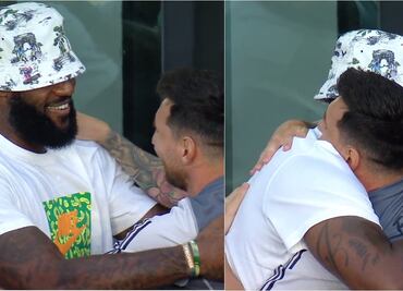 VIDEO: El emotivo momento entre Messi y LeBron James previo al duelo ante Cruz Azul