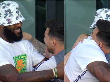 VIDEO: El emotivo momento entre Messi y LeBron James previo al duelo ante Cruz Azul