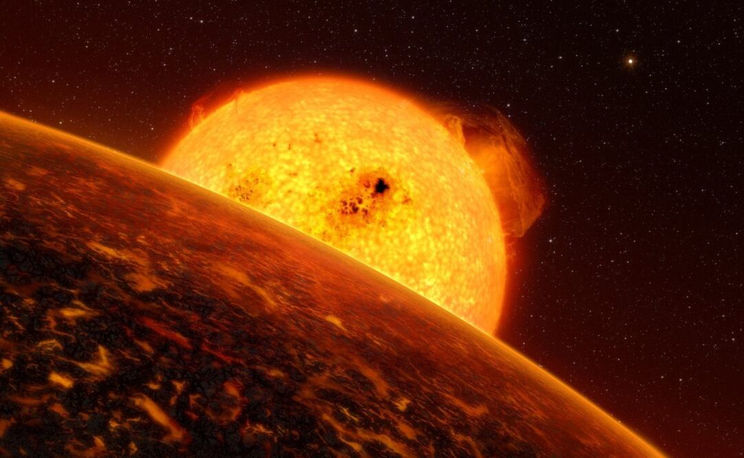 Impresión artística de archivo del exoplaneta más pequeño y de órbita más corta que se conozca, el CoRoT-7b. Foto: EFE/ESO/L. Calçada, archivo