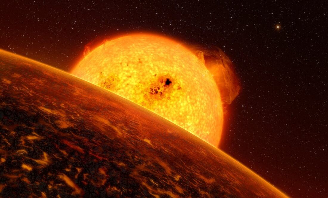 Impresión artística de archivo del exoplaneta más pequeño y de órbita más corta que se conozca, el CoRoT-7b. Foto: EFE/ESO/L. Calçada, archivo