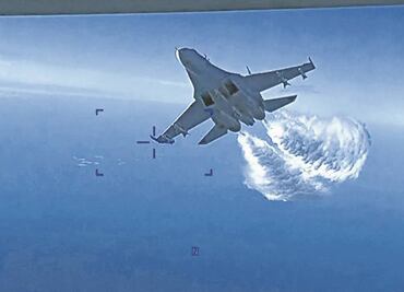 EU publica video del incidente de su dron con caza ruso