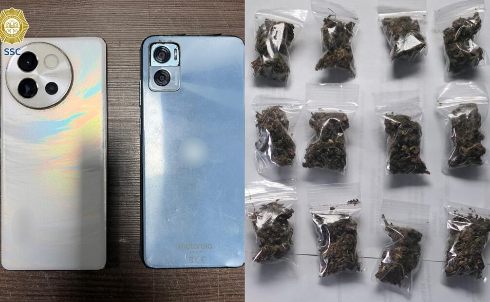 Caen dos hombres por el robo a la casa de la creadora de contenido Evelyn Villa; les aseguran 15 bolsas con aparente marihuana.
Foto: Especial.