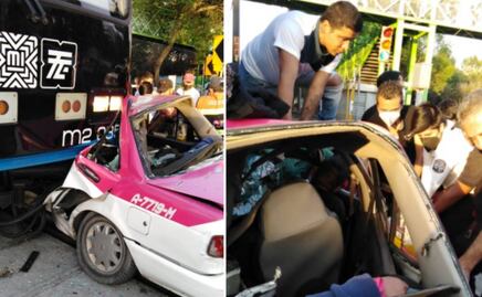 ¡Quiso ganarle el paso! Taxi choca contra Tren Ligero en Calzada de Tlalpan; hay un muerto