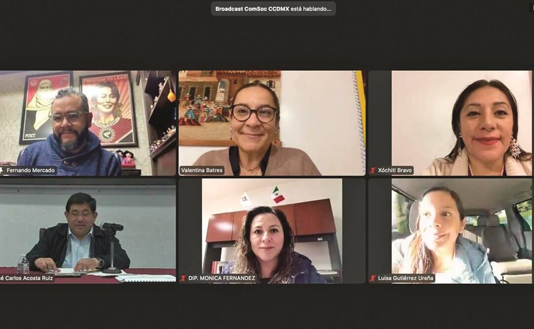 El edil de Xochimilco, José Carlos Acosta, en reunión virtual con la Comisión de Presupuesto del Congreso. 